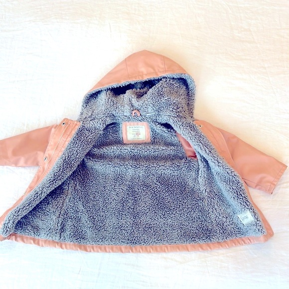 Zara BabyGirl rubberized raincoat with faux fur lining - Picture 3 of 8